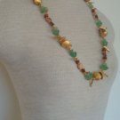 Miriam Haskell Green Aqua  MOP Necklkace Earring Set
