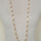 Vintage White Crystal Glass 37" Long Strand necklace