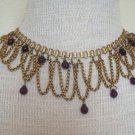 Vintage Victorian Book Chain Bib  Necklace