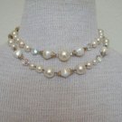 Vintage AB Glass Necklace Baroque Two Strands Necklace