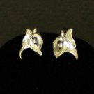 Vintage Deco Sterling Silver Screw Back Earrings 925