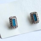Vintage Rectangular South Western Pierced Earrings