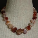 Vintage Chunky Plume Agate Stone Necklace