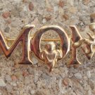 Unique Vintage Gold Tone MOM Pin Brooch