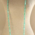 Vintage Green Long Strand Necklace 58"