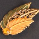 Vintage Signed KC Leaf Fall Color Pin/Brooch
