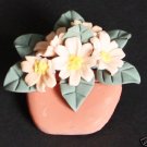 Vintage Blooming  Pink Flower Pot Pin/Brooch1940s