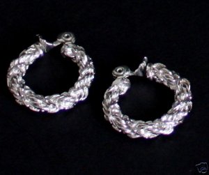 Vintage Silver Hoop Earrings Chunky!