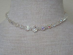 Vintage One Strand  Aurora Borealis Glass Necklace