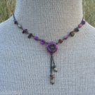 Vintage Purple Agate Stone Cute Necklace