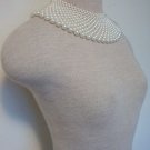 Vintage Cleopatra White Pearl Collar Statement Necklace