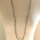 Vintage Gray Stone Long Strand Necklace 34"