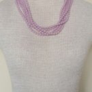 Vintage Purple Beads Multi Strands Necklace 1960s
