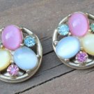 VintageMulti Color Glass Rhinestone Earrings