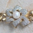 Vintage White Pearl Large Flower Pin // Brooch