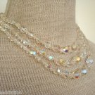 Vintage White  Aurora Borealis Crystal Glass  Necklace