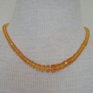 Vintage Yellow Amber Glass Necklace 1950s
