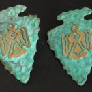 Vintage Signed Southwestern Pierced Earring Unusual