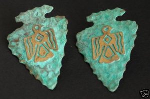Vintage Signed Southwestern Pierced Earring Unusual
