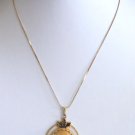 Vintage Victorian Revival Stone Pendant Chain Necklace