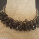 Vintage Chunky Gray Faceted Lucite Necklace