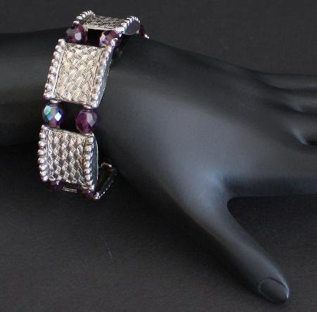 Vintage Purple Aurora Borealis Stretchable Bracelet