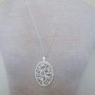 Vintage Monet White Enamel Chunky Pendant Necklace