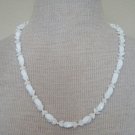 Vintage White Milk Glass Necklace 1950s