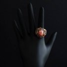 Vintage Deco Chunky Orange Stone Cocktail Ring Size 6.5