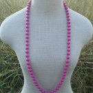 Vintage Deep Purple Bead 11 MM 36" Long Strand Necklace