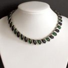 Vintage Green Thermoset Textured Necklace