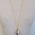 Vintage Joan Rivers Rhinestone Vibrant Pendant Necklace