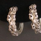 Vintage Silver Tone Hoop Earrings Chunky!