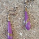 Vintage Antique Art Deco Purple Earrings