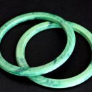 Set of 2  Vintage Green Plastic Bangle Bracelets