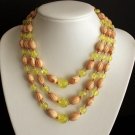 Vintage Green Multi Strands Beaded Necklace