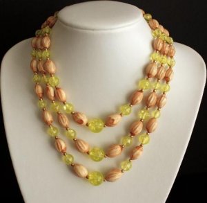 Vintage Green Multi Strands Beaded Necklace