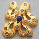 Vintage Blue Rhinestone Pendant/Pin/Brooch Signed Ivana