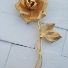 Vintage Golden Rose Pin Brooch
