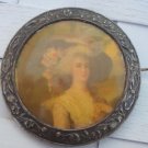 Vintage Victorian Beautiful Lady C Clasp Pin Brooch