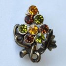 Vintage Rhinestone Grapevine Brooch Cute!