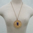 Vintage Art Deco Chunky Medallion Pendant Necklace