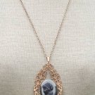 Vintage Unique Cameo Chunky Pendant Necklace