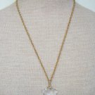 Cute Vintage White Glass Flower Pendant Chain Neckalce