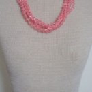 Vintage Pink Lucite Multi Strands Necklace