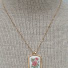 Vintage Victorian Revival  Rose Cameo Pendant Necklace
