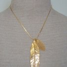 Vintage Golden Leaves Pendant Chain Necklace
