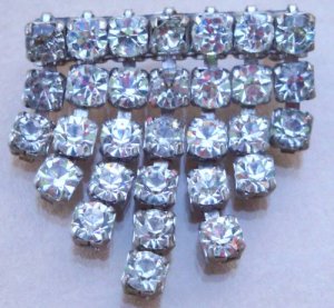 Vintage Art Deco White Rhinestone Pin/Brooch