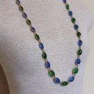 Vibrant Vintage Green & Blue Cabochona Necklace