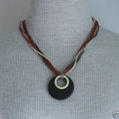 Vintage Multi Strand Glass Pendant Necklace Bold!